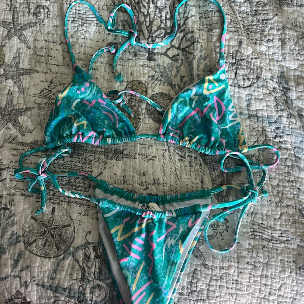 Princess Polly Turquoise and Pink Bikini
